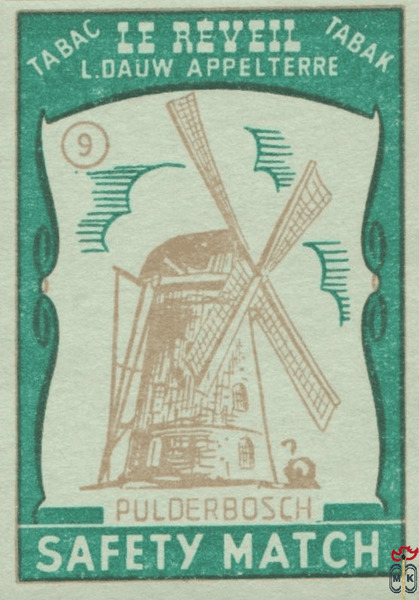Pulderbosch Le Reveil L. Dauw Appelterre Tabac Tabak safety matches