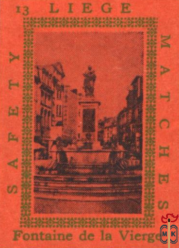 Liege Fontaine de la Vierge Safety Matches
