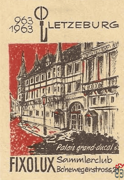 6 Palais grand-ducal 963 1963 Letzeburg Filolux Sammlerclub Bonewegers