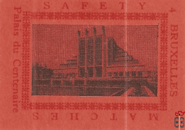 Bruxelles Palais du Centenaire Safety Matches