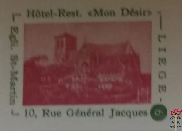 Liege Egle St.-Martin Hotel-Rest. "Mon Desir"-10, Rue Genera
