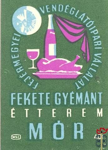 35x50 mm-Fejér Megyei Vendéglátóipari Vállalat, MSZ, 40 f-Fekete Gyémá