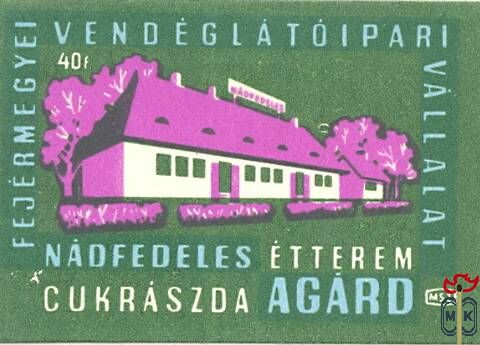 50x35 mm-Fejér Megyei Vendéglátóipari Vállalat, MSZ, 40 f-Nádfedeles é