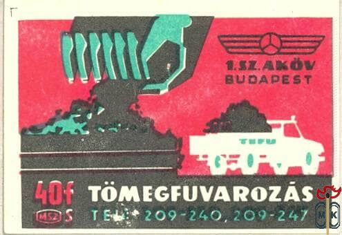 1. sz. AKÖV, Budapest, TEFU, tomegfuvarozas tel: 209-240, 209-247 MSZ,