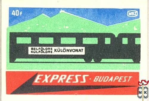 Belföldre, külföldre különvonat express Budapest 40f msz