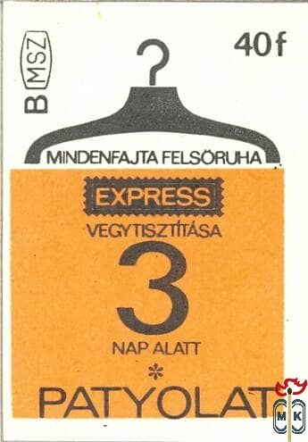 Mindenfajta felsőruha express vegytisztítása 3 nap alatt Patyolat B 40