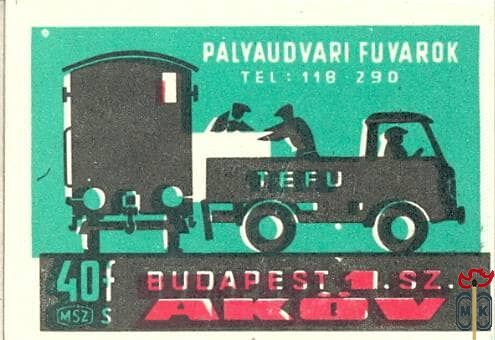 1. sz. AKÖV, Budapest, TEFU, palvaudvari fuvarok tel: 118-290 MSZ, 40