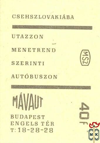 Csehszlovákiába utazzon menetrend szerinti autobuszon Mavaut Budapest