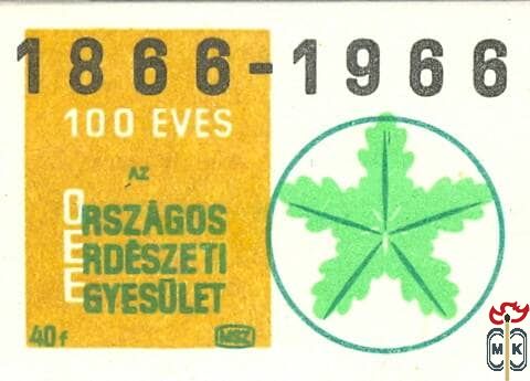 1866–1966, 100 éves az Országos Erdészeti Egyesület 40f msz