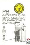 JAVSZER 18–20–22, MSZ, 40 f, B-PB gázkészülékek bekapcsolása és garanc