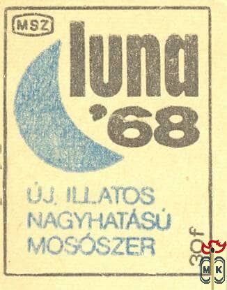 Luna '68 új, illatos nagyhatású mosószer MSZ, 30f