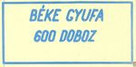 E-Béke gyufa 600 doboz (dőlt betűk és számok)-186x94 mm