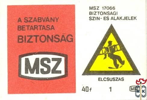 A szabvány betartása biztonság, MSZ, MSZ 17066, Biztonsági szín- és al