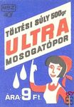 Ultra mosogatópor, töltési súly 500 gr, ára 9 Ft, MSZ, 40 f