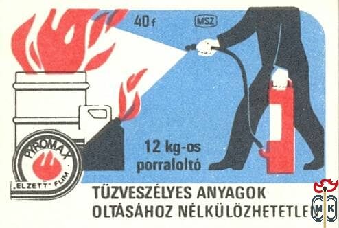 Tűzveszélyes anyagok oltásához nélkülözhetetlen! MSZ 40f