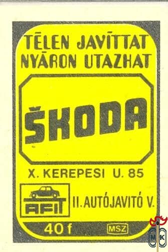 Télen javíttat nyáron utaztat, AFIT, MSZ 40 f-Skoda