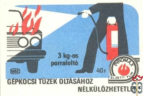 Gépkocsi tüzek oltásához nélkülözhetetlen! MSZ 40f