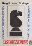 XIX. Schach olympiade Knight Конь Springer 5.-27.IX.1970 Siegen REWE