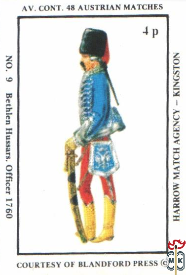 Bethlen Hussars. Officer 1760