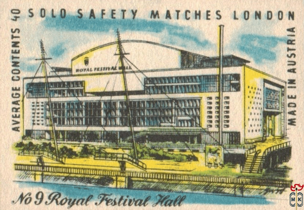 №9 Royal Festival Holl average contents 40 solo safety matches London