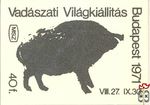 Vadászati Világkiállítás Budapest, 1971. VII. 27., IX. 30. MSZ 40 f-(v