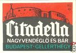 MSZ, B, 40 f-Citadella Nagyvendéglő és Bár Budapest, Gellérthegy