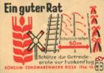 Schutze die Getreide-ernte vor Funkenflug!