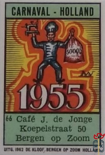 Cafe J. de Jonge Koepelstraat 50 Bergen op Zoom CARNAVAL-HOLLAND Uitg.