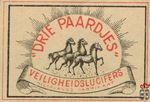 "Drie paardjes" veiligheidslucifers Nederlands fabrikaat