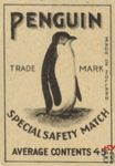 Penguin trade mark made in Holland special safety match average conten