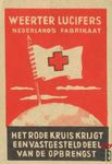 Weerter lucifers Nederlands fabrikaat het rode kruis krijgt e en vastg