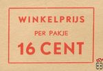 Winkelprijs per pakje 16 cent