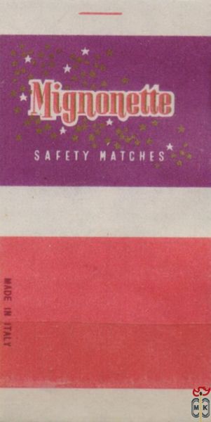 Mignonette safety matches made in Italy