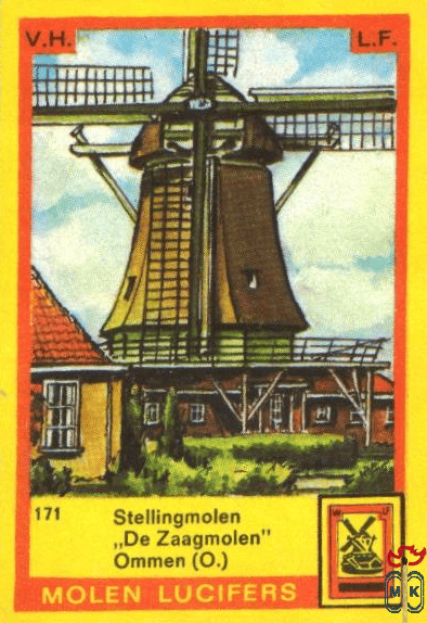 Stellingmolen "De Zaagmolen" Ommen (O.) Molen lucifers v.h.