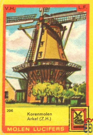 Korenmolen Arkel (Z.H.) Molen lucifers v.h. l.f.