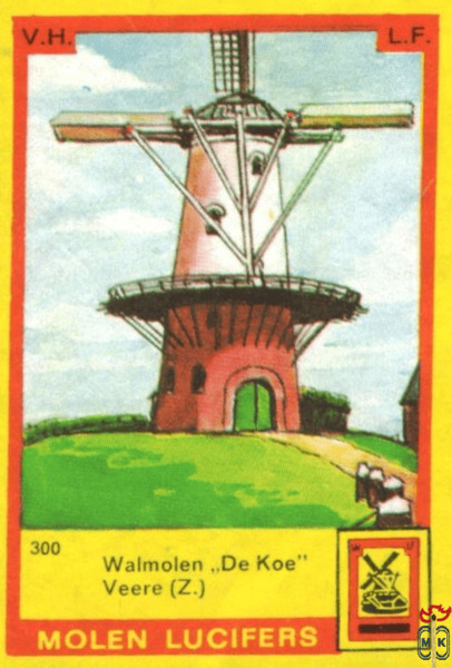 Walmolen "De Koe" Veere (Z.) Molen lucifers v.h. l.f.