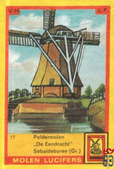 Poldermolen "De Eendracht" Sebaldeburen (Gr.) Molen lucifers