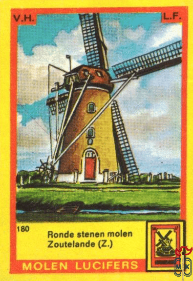 Ronde stenen molen Zoutelande (Z.) Molen lucifers v.h. l.f.