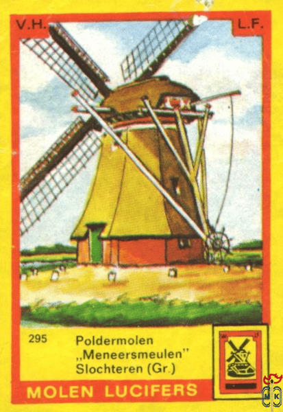 Poldermolen "Meneersmeulen" Slochteren (Gr.) Molen lucifers