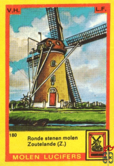 Ronde stenen molen Zoutelande (Z.) Molen lucifers v.h. l.f.