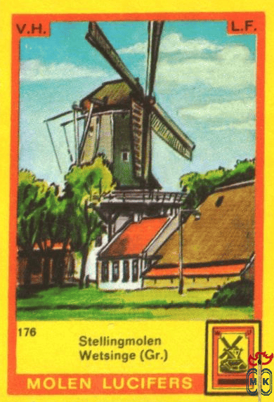 Stellingmolen Wetsinge Leegkerk (Gr.) Molen lucifers v.h. l.f.
