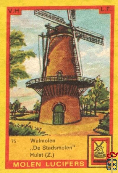 Walmolen "DeStadsmolen" Hulst (Z.) Molen lucifers v.h. l.f.