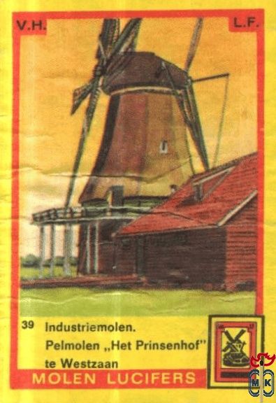 Industriemolen. Pelmolen "Het Prinsenhof" te Westzaan Molen