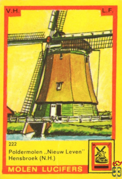 Poldermolen "Nieuw Leven" Hensbroek (N.H.)  Molen lucifers v