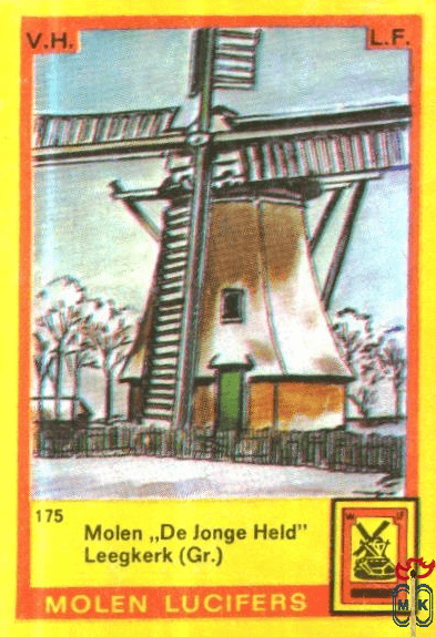 Molen "Se Jonge Held" Leegkerk (Gr.) Molen lucifers v.h. l.f