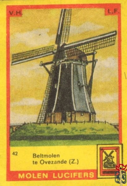 Beltmolen te Ovezande (Z.) Molen lucifers v.h. l.f.