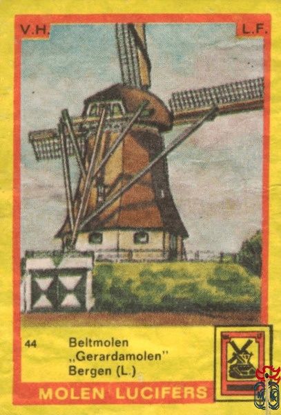 Beltmolen "Gerardamolen" Bergen (L.) Molen lucifers v.h. l.f