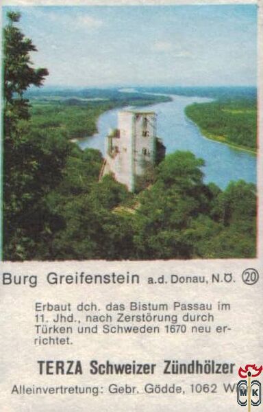 Burg Greifenstein a.d. Donau, N.O. Terza Schweizer Zundholzer Alleinve