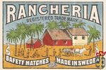 Rancheria registered trade mark safety matches made in Sweden