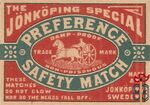 The Jonkoping special preference safety match damp-proof trade mark no